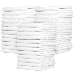 Cotton Terry Washcloths 12x12 New White