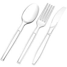 Load image into Gallery viewer, Zeppoli Clear Plastic Silverware Set