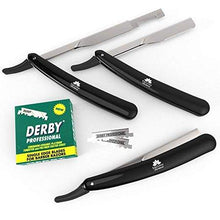 Load image into Gallery viewer, Professional Barber Black Straight Edge Razor -100 Blades