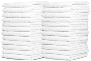 12 Inch x 12 Inch White Cotton Value Washcloths - Reusable Lt Weight Thin Cloth  Rags - Bath/